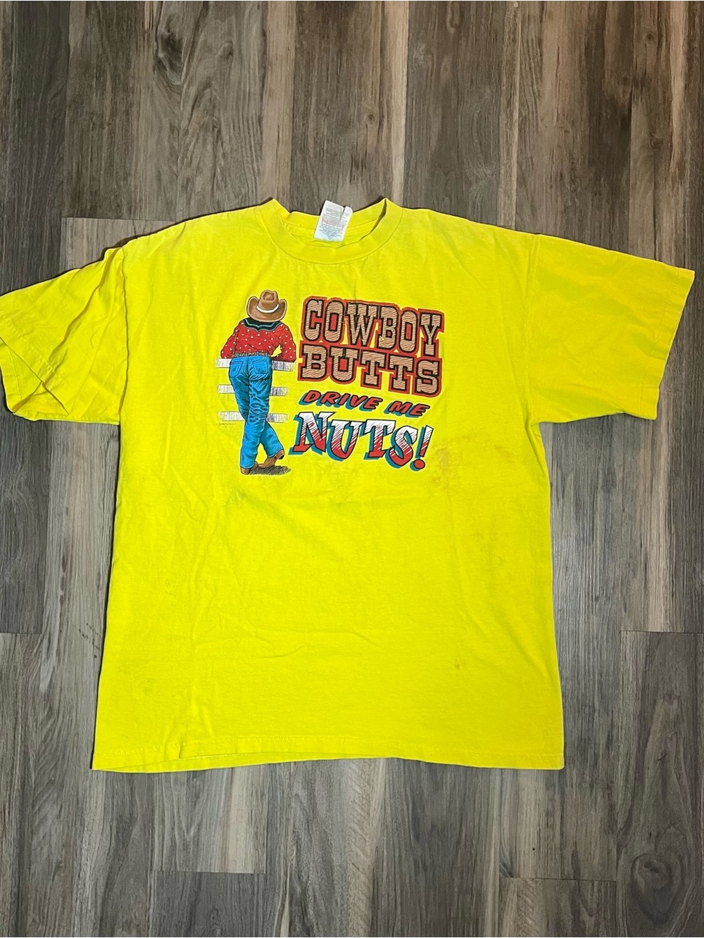 Vintage Adidas Cowboy Butts Drive Me Nuts Single Stitch Graphic T-shirt L 90s